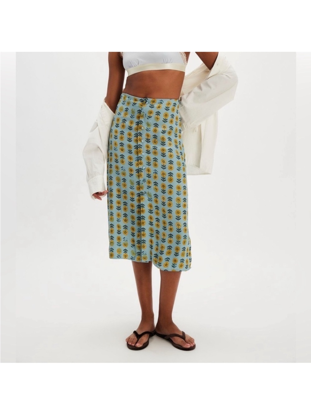 Free People Analise Midi Floral Skirt. Size 6